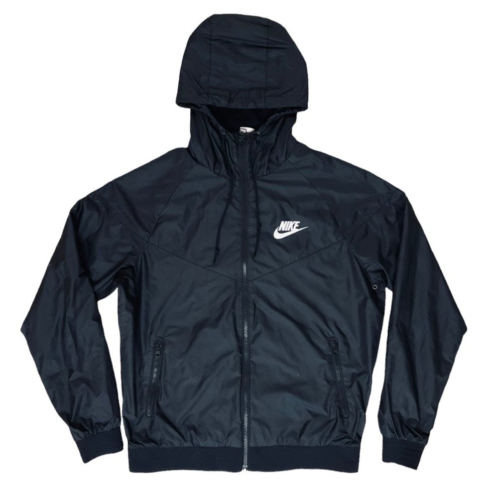 NEW Nike Size L Black Men's Vented Zip Windbreaker Jacket Warm Up Jacket Hoodie
